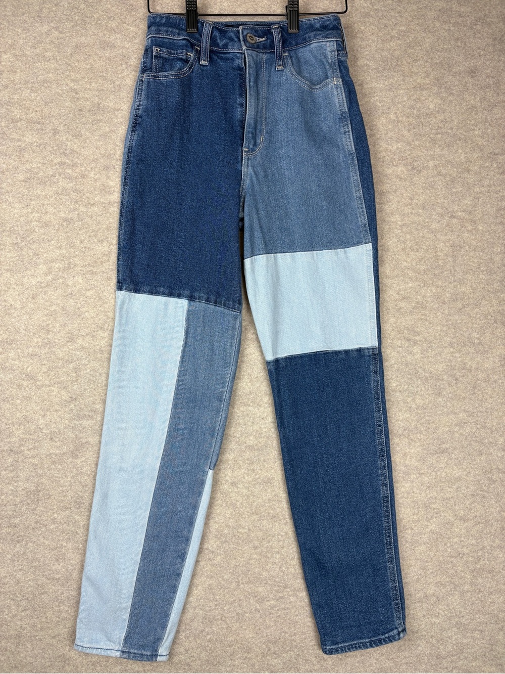 Hollister Ultra High-Rise Patchwork Mom Jeans 00R w23 l27 Vintage Stretch